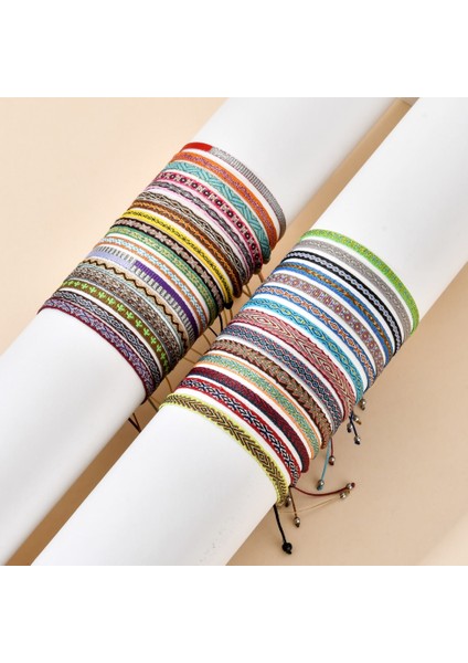 QQSL065 Zmzy Yeni El Yapımı Halat Bilezik Boho Kolombiyalı Wayuu Bilezik Şanslı Tibet Dize Bilezik ve Bilezikler Kadın Erkek Etnik Hediye Için (Yurt Dışından)