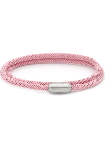 Pembe Nıuyıtıd Yeni Varış Milan Halat Bilezik Erkek Kadın Paslanmaz Çelik Mıknatıs Boyfriend Için Wrap Braslet Aksesuarları Çekmek (Yurt Dışından)
