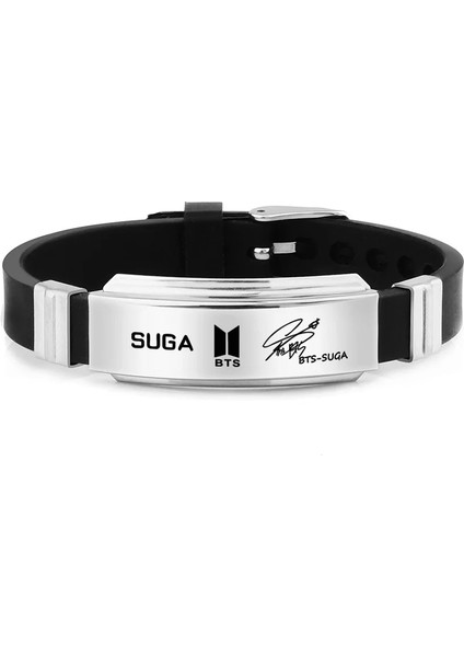150CM Ila 250CM Stili Suga 2021 Yeni Güney Kore BTS-098 Siyah Silikon Bileklik Bileklik Moda Basit Aksesuarlar Ziyafet Takı Hediyeler Günlük Giyim Hediye (Yurt Dışından)