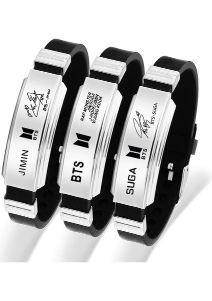 150CM Ila 250CM Stili Jimin Punk Güney Kore Siyah Silikon Bileklik Bileklik Bilezik Moda Vintage Aksesuarlar Ziyafet Takı BTS-014 Hayranları Hediyeler (Yurt Dışından) fırsatları