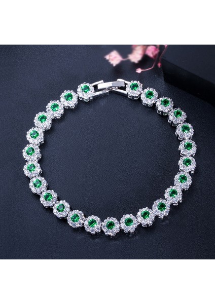 Yeşil Cwwzircons Klasik Mikro Açacağı Yuvarlak Kübik Zirkonya Taşlar Sarı Altın Renk Kadınlar Için Cz Tenis Bilezikler Düğün Takı CB108 (Yurt Dışından) modelleri