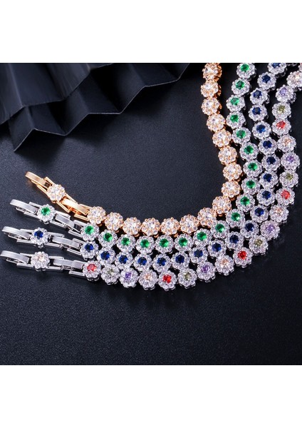 Yeşil Cwwzircons Klasik Mikro Açacağı Yuvarlak Kübik Zirkonya Taşlar Sarı Altın Renk Kadınlar Için Cz Tenis Bilezikler Düğün Takı CB108 (Yurt Dışından) indirimleri