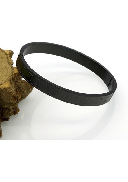 Erkekler Boyut Stili Siyah Aşk Romen Rakamlı Erkek Kadın Bilezik Bileklik Titanyum Çelik 4 Renk Çift Bileklik Bileklik Erkekler Kadınlar Için Takı Hediye (Yurt Dışından)