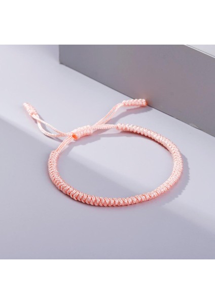 Açık Pembe Şanslı Kırmızı Naylon Ip Bilezik Tibet Budist Handwoven Örgülü Halat Knot Bilezikler Namaz Charm Takı Lover Bileklikler (Yurt Dışından)