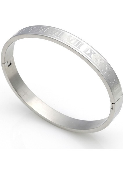 Erkekler Boyut Stili Gümüş Rengi Aşk Romen Rakamlı Erkek Kadın Bilezik Bileklik Titanyum Çelik 4 Renk Çift Bileklik Bileklik Erkekler Kadınlar Için Takı Hediye (Yurt Dışından)