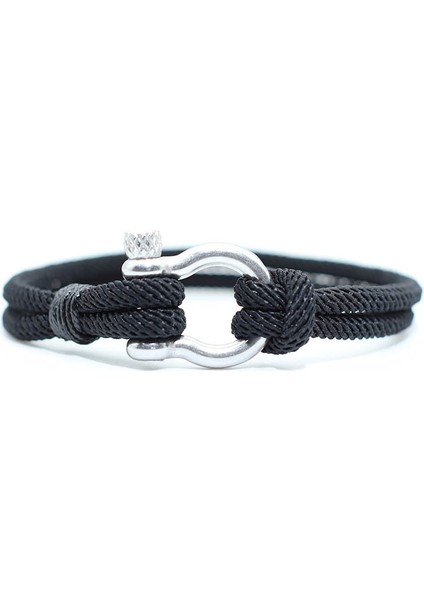 21CM Tarzı Siyah Gümüş Şık Adam Bilezik 4mm Şanslı Halat Braclet Homme Erkek Arkadaşı Için Aşk Hediyesi Açık Hayatta Kalma Brazalete Pulseira Masculina Takı (Yurt Dışından)