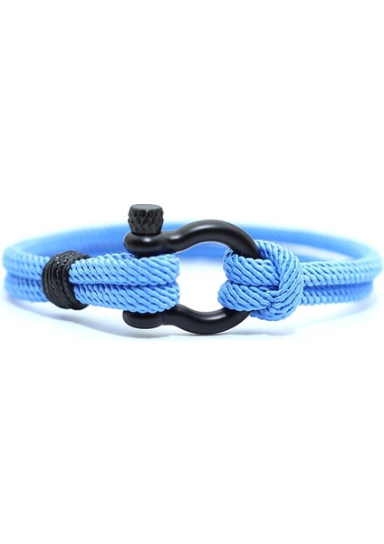 21CM Tarzı Deniz Mavisi Siyah Şık Adam Bilezik 4mm Şanslı Halat Braclet Homme Erkek Arkadaşı Için Aşk Hediyesi Açık Hayatta Kalma Brazalete Pulseira Masculina Takı (Yurt Dışından)