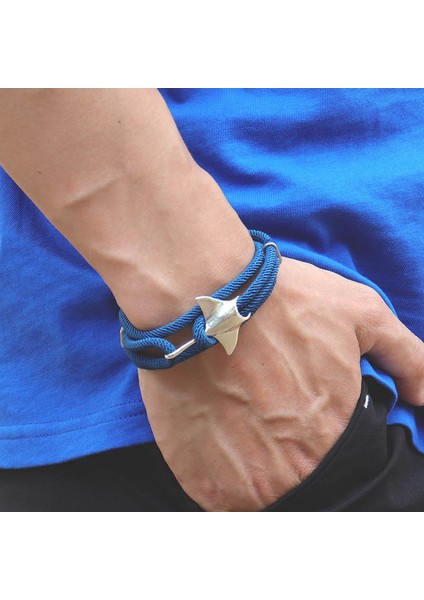 Deniz Mavisi Gümüş Yaratıcı Manta Bilezik Erkek Kadın 3 Katmanlar Ayarlanabilir Okyanus Hayvan Halat Braslet Aksesuarları Çevre Koruma Pulseras (Yurt Dışından) indirimleri