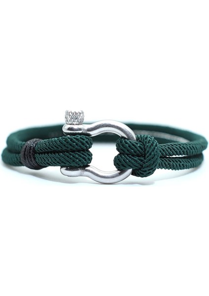 18CM Tarzı Yeşil Gümüş Şık Adam Bilezik 4mm Şanslı Halat Braclet Homme Erkek Arkadaşı Için Aşk Hediyesi Açık Hayatta Kalma Brazalete Pulseira Masculina Takı (Yurt Dışından)
