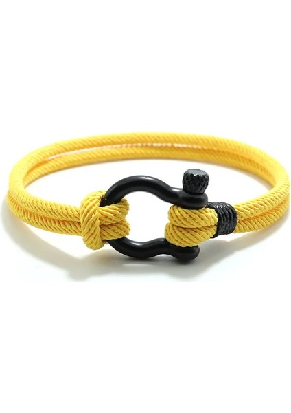 19CM Tarzı Sarı Siyah Şık Adam Bilezik 4mm Şanslı Halat Braclet Homme Erkek Arkadaşı Için Aşk Hediyesi Açık Hayatta Kalma Brazalete Pulseira Masculina Takı (Yurt Dışından)