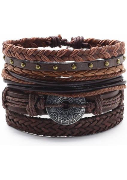 Stil 11 Et Punk Rahat Dokuma Yaprak Tüy Kanat Kafatası Gitar Charm Wrap Erkekler Deri Bilezikler Kadın Homme Femme Erkek Takı (Yurt Dışından)