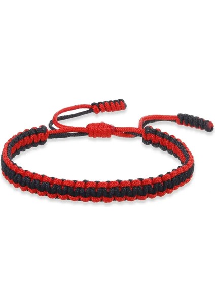 Kırmızı Siyah Etnik Tibet Buda Dokuma Muska Renkli Bilezik ve Bilezik Kadın Erkek El Yapımı Halat Buda Charm Bilezik Arkadaş Hediye (Yurt Dışından)