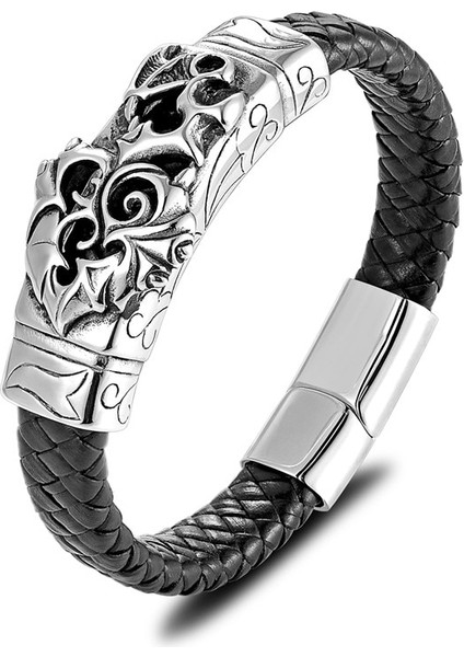 Gümüş Aslan 2021 Yeni Punk Paslanmaz Çelik Hakiki Deri Bilezik Erkekler Altın Aslan Bileklik Charm Bilezik Bilezik Lüks Takı Pulseras (Yurt Dışından)