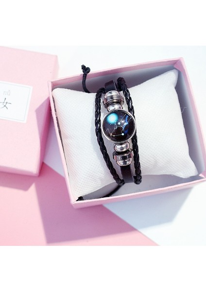 Yıldızlı Boğa Yeni Fashioonstellation Aydınlık Deri Bilezik Mücevherat Erkek Kadın Örgü Halat Punk Bileklik Takı Aksesuarları Hediyeler (Yurt Dışından)