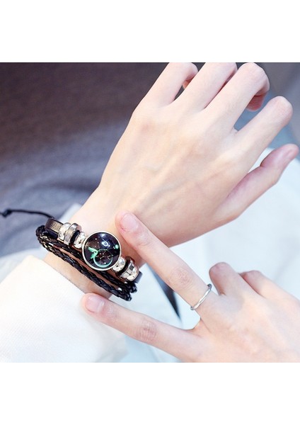 Yıldızlı Boğa Yeni Fashioonstellation Aydınlık Deri Bilezik Mücevherat Erkek Kadın Örgü Halat Punk Bileklik Takı Aksesuarları Hediyeler (Yurt Dışından) fiyatları