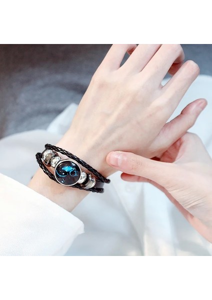 Yıldızlı Boğa Yeni Fashioonstellation Aydınlık Deri Bilezik Mücevherat Erkek Kadın Örgü Halat Punk Bileklik Takı Aksesuarları Hediyeler (Yurt Dışından) fırsatları