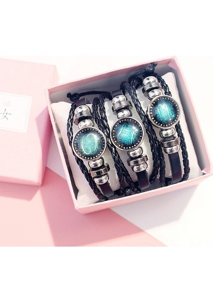 Yıldızlı Boğa Yeni Fashioonstellation Aydınlık Deri Bilezik Mücevherat Erkek Kadın Örgü Halat Punk Bileklik Takı Aksesuarları Hediyeler (Yurt Dışından) indirimleri