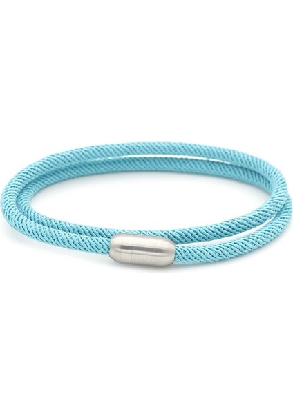 Açık Mavi Nıuyıtıd Yeni Varış Milan Halat Bilezik Erkek Kadın Paslanmaz Çelik Mıknatıs Boyfriend Için Wrap Braslet Aksesuarları Çekmek (Yurt Dışından)