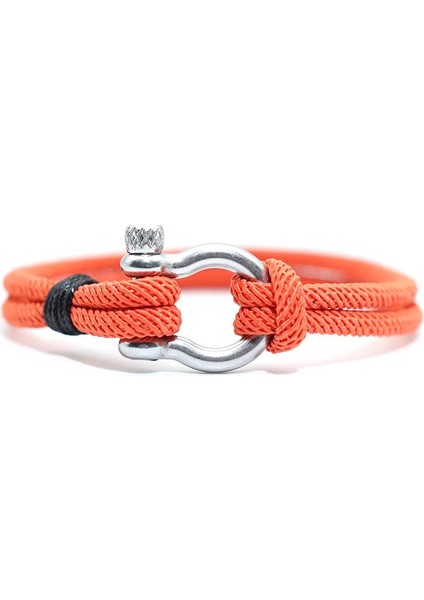 18CM Tarzı Turuncu Gümüş Şık Adam Bilezik 4mm Şanslı Halat Braclet Homme Erkek Arkadaşı Için Aşk Hediyesi Açık Hayatta Kalma Brazalete Pulseira Masculina Takı (Yurt Dışından)