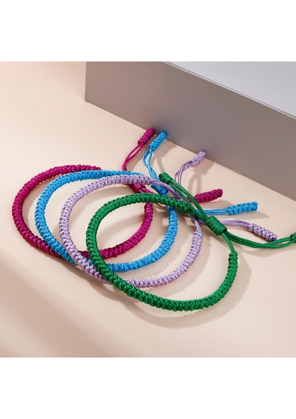 Siyah Şanslı Kırmızı Naylon Ip Bilezik Tibet Budist Handwoven Örgülü Halat Knot Bilezikler Namaz Charm Takı Lover Bileklikler (Yurt Dışından)