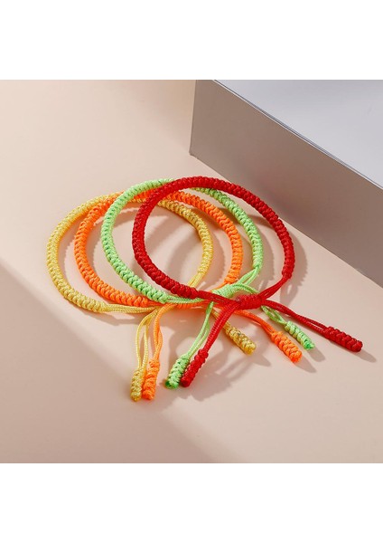 Siyah Şanslı Kırmızı Naylon Ip Bilezik Tibet Budist Handwoven Örgülü Halat Knot Bilezikler Namaz Charm Takı Lover Bileklikler (Yurt Dışından)