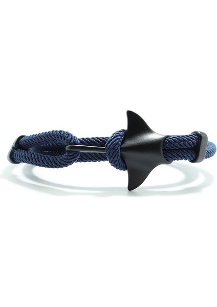 Lacivert Siyah Yaratıcı Manta Bilezik Erkek Kadın 3 Katmanlar Ayarlanabilir Okyanus Hayvan Halat Braslet Aksesuarları Çevre Koruma Pulseras (Yurt Dışından)