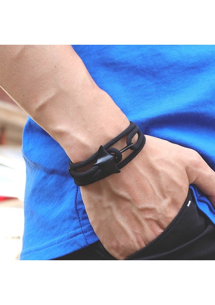 Lacivert Siyah Yaratıcı Manta Bilezik Erkek Kadın 3 Katmanlar Ayarlanabilir Okyanus Hayvan Halat Braslet Aksesuarları Çevre Koruma Pulseras (Yurt Dışından) modelleri