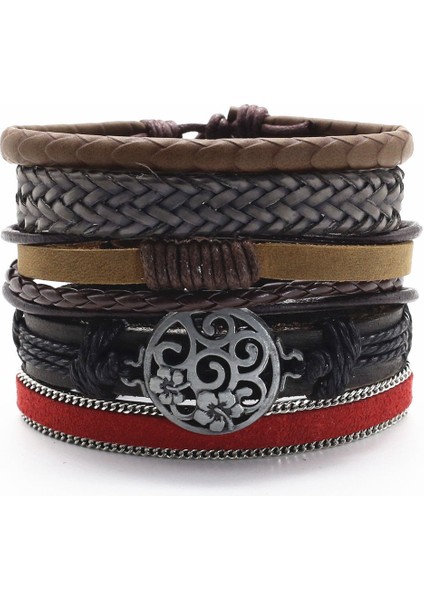 Stil 7 Et Punk Rahat Dokuma Yaprak Tüy Kanat Kafatası Gitar Charm Wrap Erkekler Deri Bilezikler Kadın Homme Femme Erkek Takı (Yurt Dışından)
