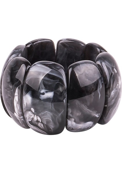 Siyah Klasik Reçine Manşet Moda Büyük Bilezikler Bilezikler Kadınlar Için Streç Akrilik Geniş Geometrik Bilezikler Kadın Charm Basit Takı (Yurt Dışından)