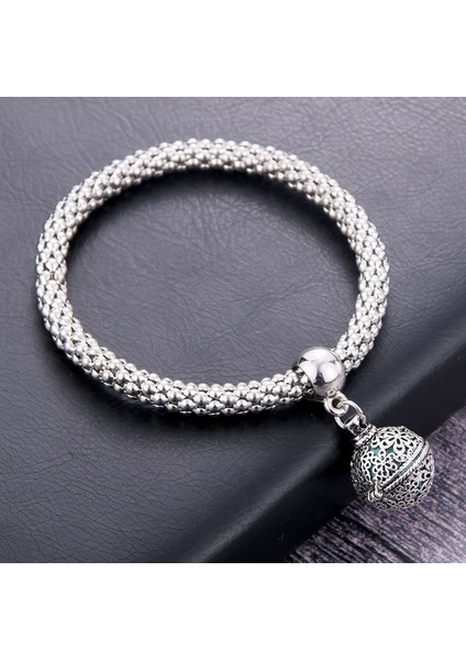 Siyah Çinko Kaplama Çiçek Topu Aromaterapi Kolye Bilezik Uçucu Yağ Yayıcı Bileklik Charm Bilezik Patlamış Mısır Zinciri Takı Madalyon (Yurt Dışından) fiyatları