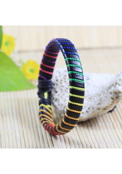 No.13 Boyutu 2 Adetlot Aşıklar Wrap Dokuma Moda El Yapımı Hakiki Deri Bilezikler Erkek Kadın Etnik Kabile Bilekliği Kadın Bilezik Erkek (Yurt Dışından)