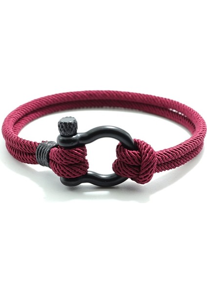 19CM Tarzı Şarap Siyahı Şık Adam Bilezik 4mm Şanslı Halat Braclet Homme Erkek Arkadaşı Için Aşk Hediyesi Açık Hayatta Kalma Brazalete Pulseira Masculina Takı (Yurt Dışından)