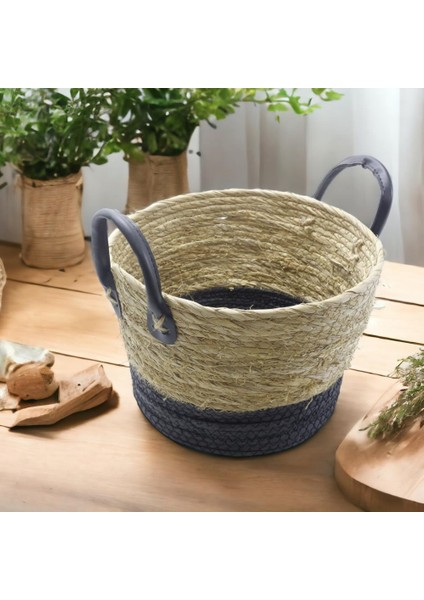 Dekoratif Dayanıklı Rattan Hasır Sepet Küçük Boy