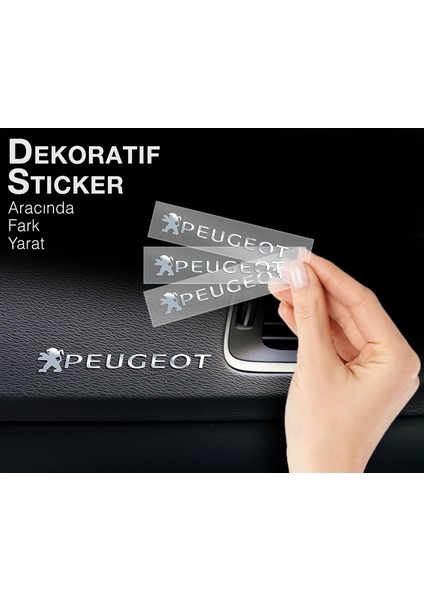 Peugout Uyumlu Metal Sticker 5 Adet Oto Aksesuar Oto Sticker Çıkartma Araba