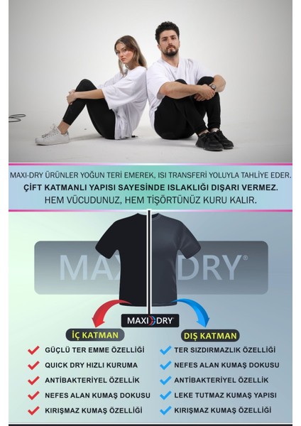 Aşırı Terleme Önleyici Bisiklet Yaka T-Shirt, Ter Sızdırmaz, Çift Katmanlı fırsatları