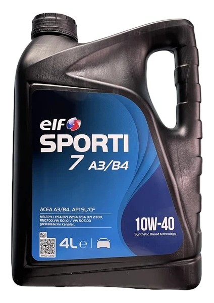 Sporti 7 A3-B4 10W-40 Motor Yağı 4 Litre (Üretim Yılı: 2023)