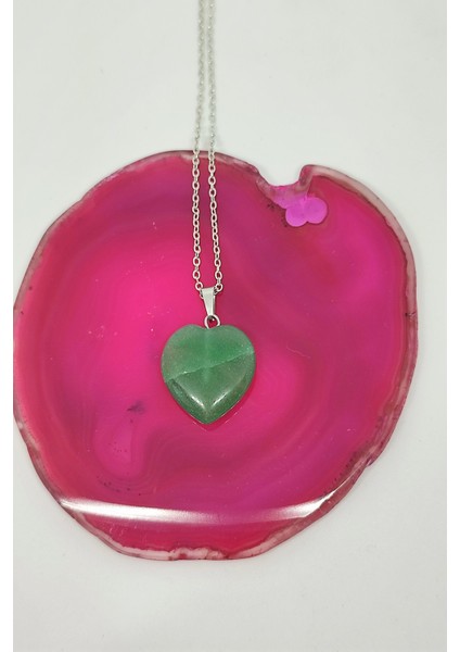 Aventurin Kalp Doğaltaş Kolye