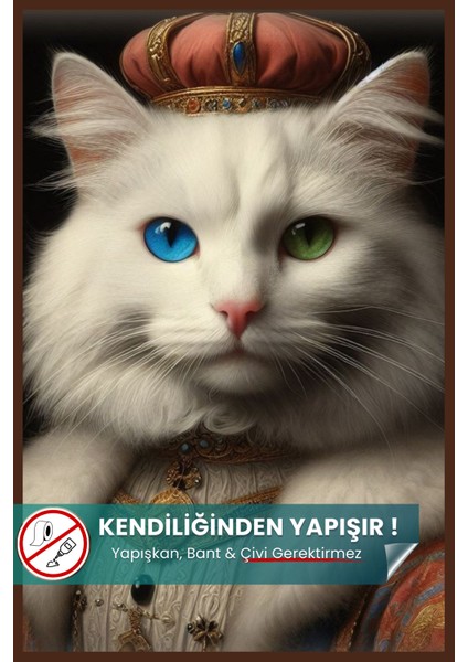 Pi Papers Van Kedisi Poster, Yüksek Çözünürlüklü Statik Akıllı Kağıt Poster, Van Kedisi, Yapay Zeka Tasarım