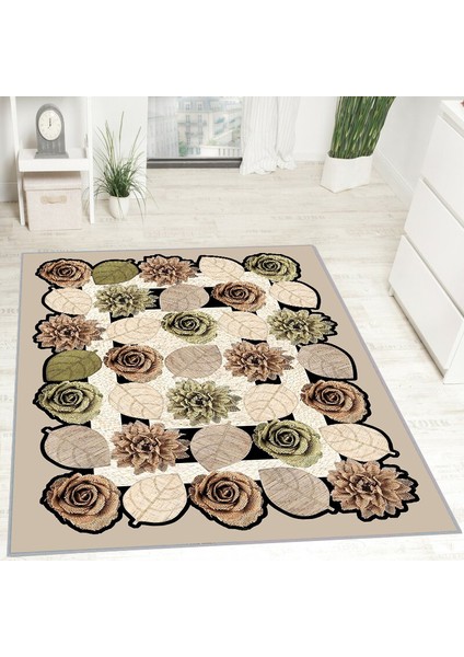 Dijital Baskı Yıkanabilir Kaymaz Taban Salon Halısı ve Yolluk RVG0732