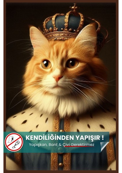 Kral Kedi Posteri, Kral Kedi Posteri, Yüksek Çözünürlüklü Akıllı Kağıt Poster, Yapay Zeka Tasarım