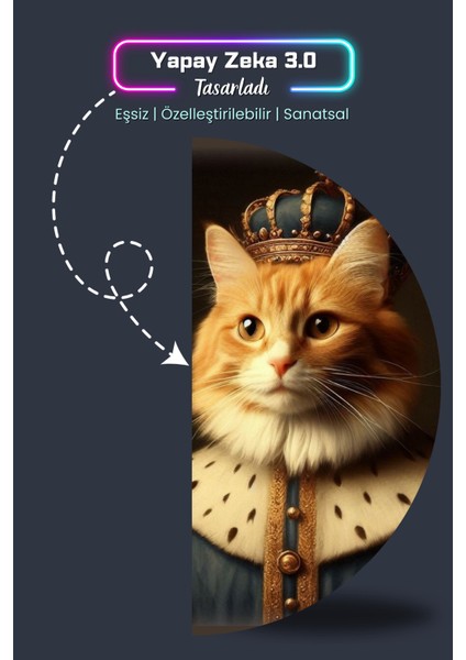 Kral Kedi Posteri, Kral Kedi Posteri, Yüksek Çözünürlüklü Akıllı Kağıt Poster, Yapay Zeka Tasarım indirimleri