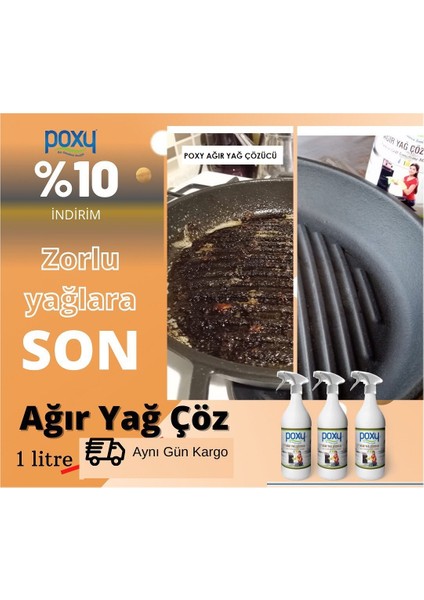 Ağır Yağ Çözücü 1 Lt & Ultra Yoğun Çamaşır Suyu Limon Kokulu Konsantre 1 Lt