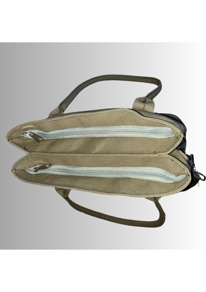 Kadın Yeşil The Tote Bag Çift Fermuar Gözlü Çanta