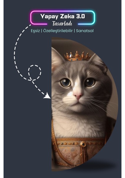 Lady Smoke Kedi Poster, Yüksek Çözünürlüklü Baskı Poster, Gri Kedi, Akıllı Kağıt, Yapay Zeka Tasarım indirimleri