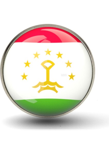 Tacikistan Rozet Tajikistan Bayrağı Çelik Yaka Daire Rozeti