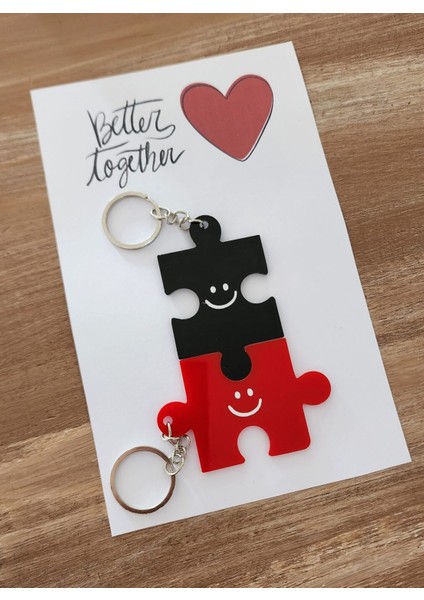 Çiftler Için 2'li Yapboz Anahtarlık