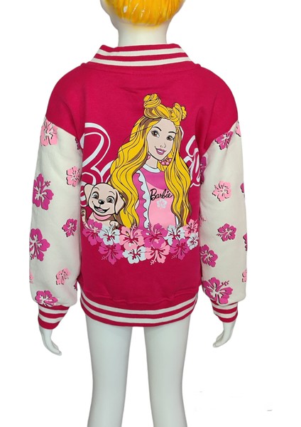 Urz Kids Barbie Temalı Ceket Barbie Baskılı Hırka