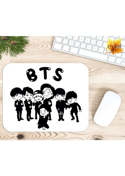 Bts Baskılı Özel Tasarım Dikdörtgen Kaydırmaz Mousepad