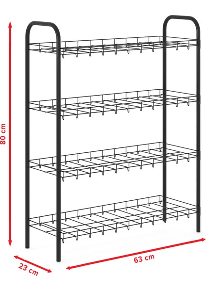 Ayakkabılık Metal Ayakkabılık Ayakkabı Rafı Ayakkabı Düzenleyici Raf Üç Katlı Ayakkabılık Siyah