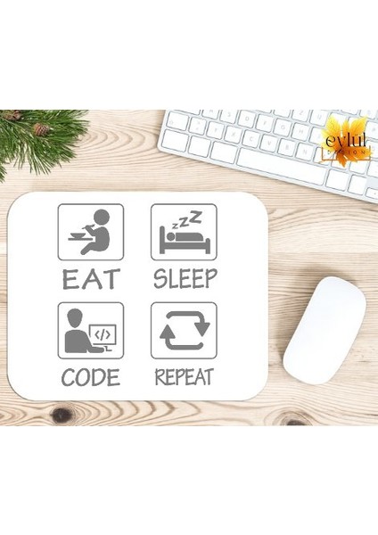 Yazılımcılar Için Baskılı Özel Tasarım Dikdörtgen Kaydırmaz Mousepad